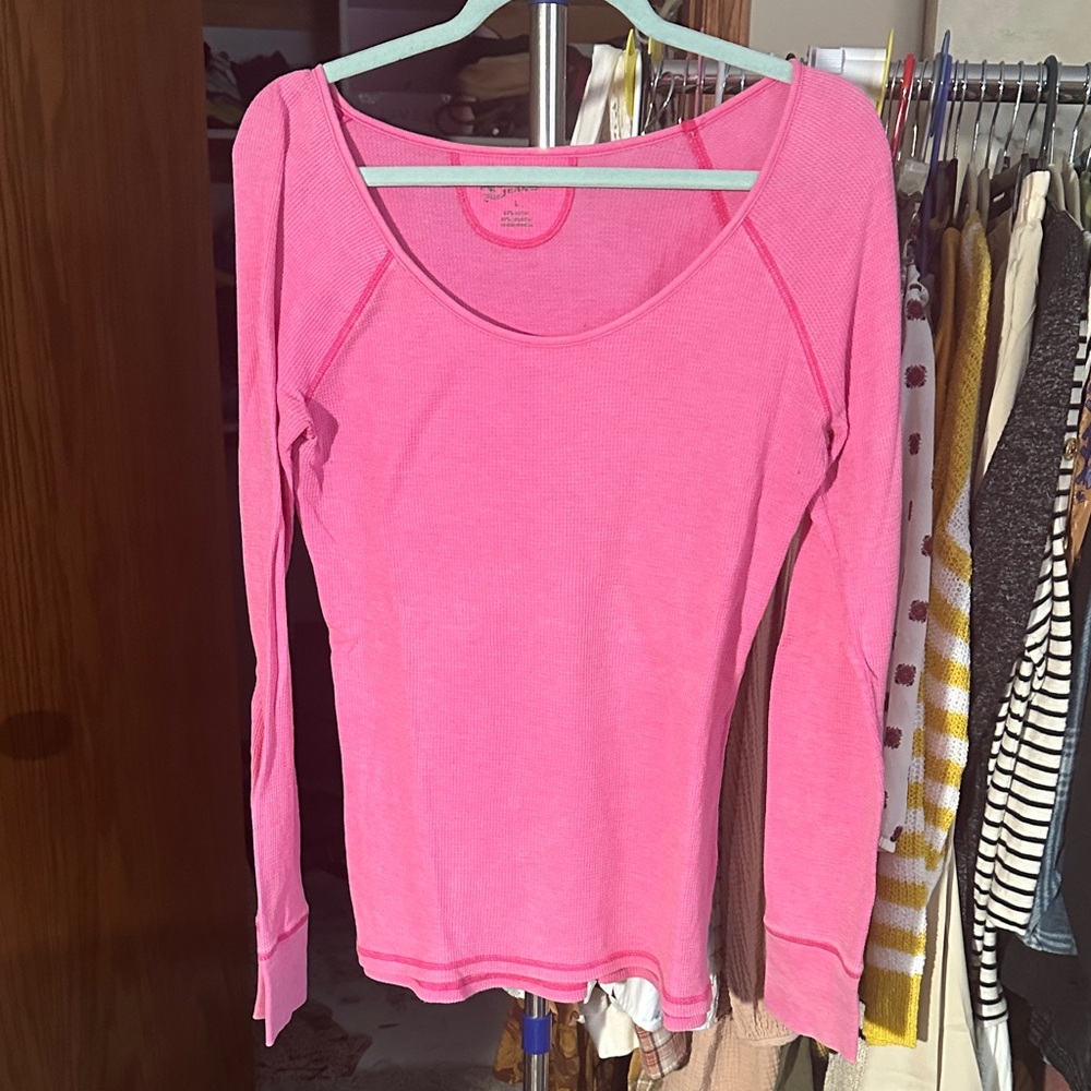 Women's Pink Long Sleeve Top - great layering piece